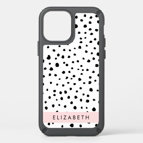 Dalmatian Dots Spots Black and White Your Name Speck iPhone 12 Case