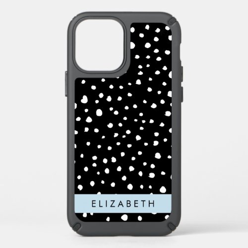 Dalmatian Dots Spots Black and White Your Name Speck iPhone 12 Case