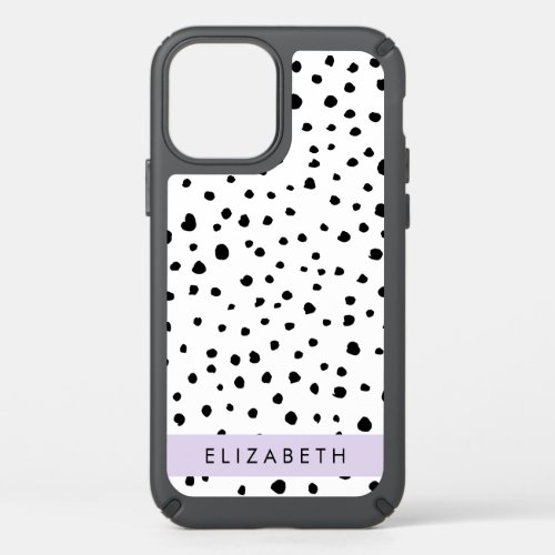 Dalmatian Dots Spots Black and White Your Name Speck iPhone 12 Case