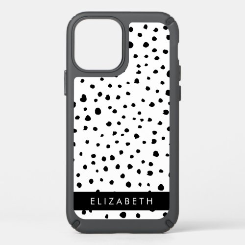 Dalmatian Dots Spots Black and White Your Name Speck iPhone 12 Case