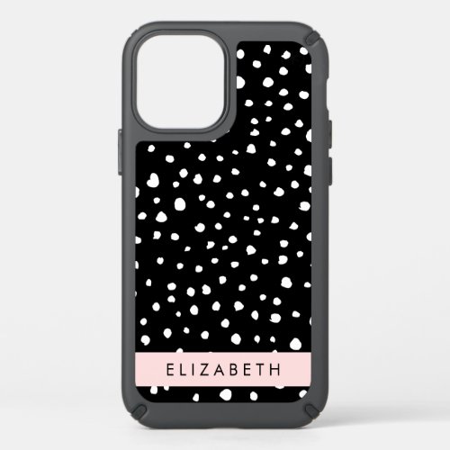 Dalmatian Dots Spots Black and White Your Name Speck iPhone 12 Case