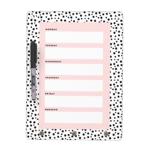 Dalmatian Dots Weekly Schedule Dry_Erase Board