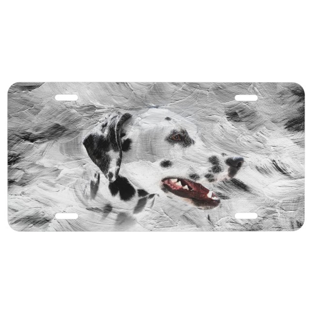 Dalmatian face license plate (Front)