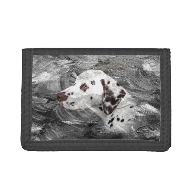 Dalmatian face tri-fold wallet (Front)