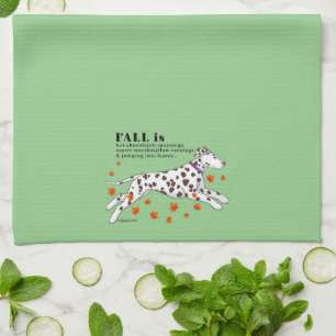 Dalmatian Fall Celebration Kitchen Towel