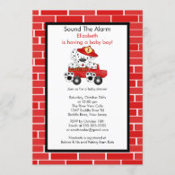 Dalmatian Fire Truck Boy Baby Shower Invitation