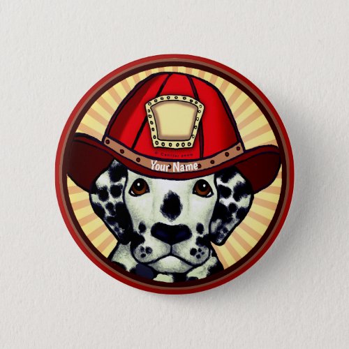 Dalmatian Firefighter Button