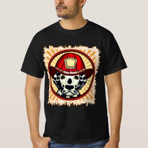 Dalmatian Firefighter custom name T_Shirt