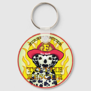 Dalmatian Firefighter  keychain