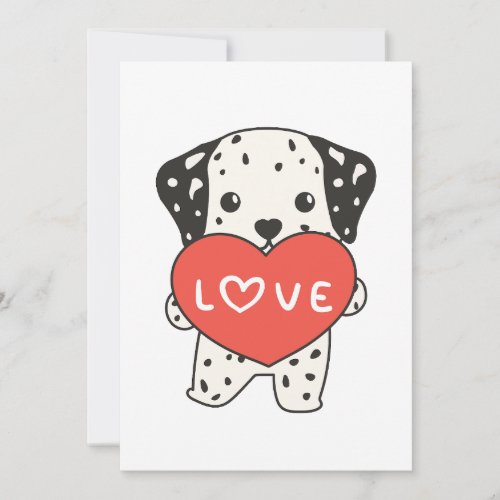 Dalmatian For Valentines Day Cute Animals Heart H Holiday Card