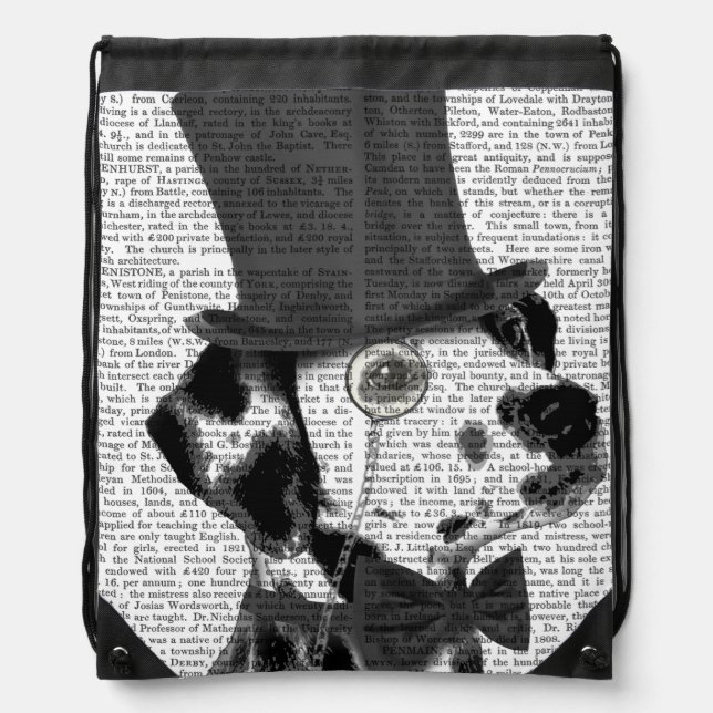 Dalmatian, Formal Hound and Hat Drawstring Bag (Front)