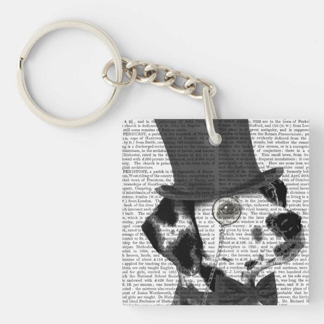 Dalmatian, Formal Hound and Hat Keychain (Front)