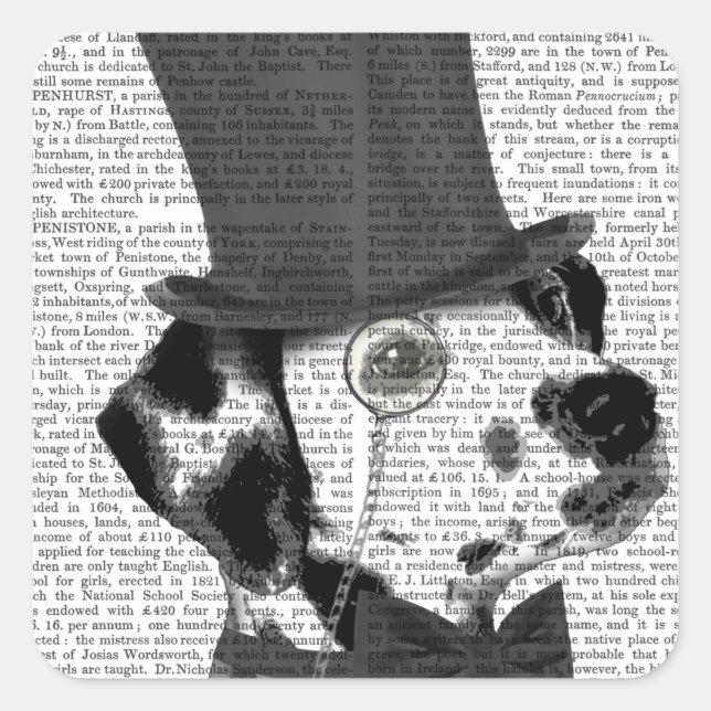 Dalmatian, Formal Hound and Hat Square Sticker (Front)