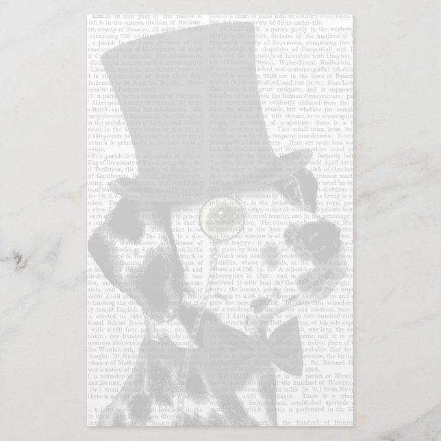 Dalmatian, Formal Hound and Hat Stationery (Front)