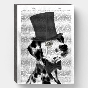 Dalmatian, Formal Hound and Hat Wooden Box Sign