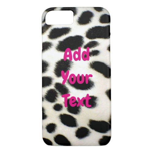 Dalmatian Fur Customize Texture Black and White iPhone 87 Case