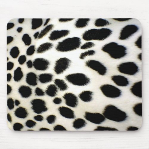 Dalmatian Fur Customize Texture Black and White Mouse Pad