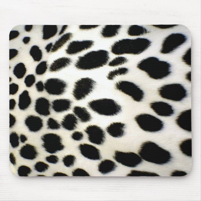 Dalmatian Fur Customize Texture Black and White Mouse Pad (Front)