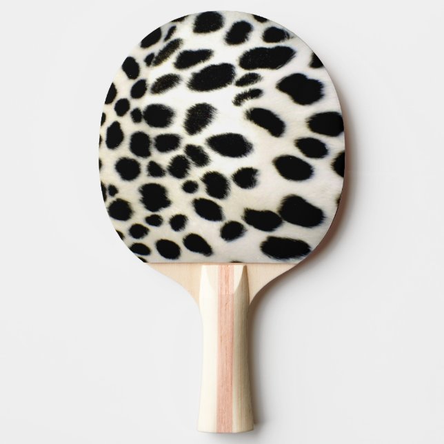 Dalmatian Fur Customize Texture Black and White Ping Pong Paddle (Front)
