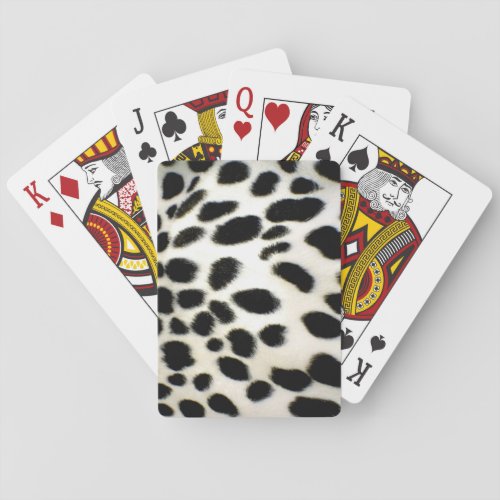 Dalmatian Fur Customize Texture Black and White Poker Cards