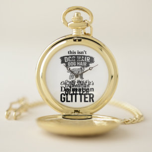 Dalmatian Glitter Funny Dog Hair Quote Design_1 Pocket Watch