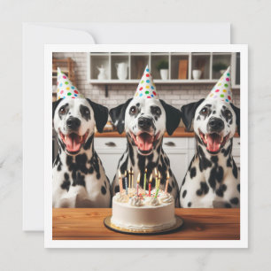 Dalmatian greeting card, Dalmatian birthday Invitation