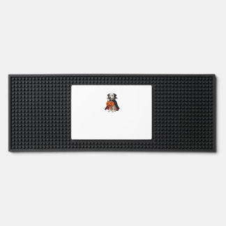 Dalmatian Halloween Vampire Dog with Pumpkin Baske Bar Mat