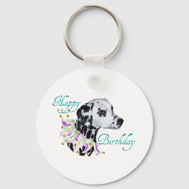Dalmatian Happy Birthday Keychain (Front)