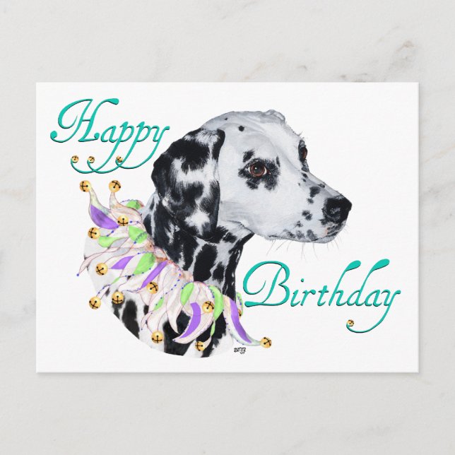 Dalmatian Happy Birthday Postcard (Front)