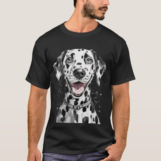 Dalmatian Happy Face dog T-Shirt (Front)