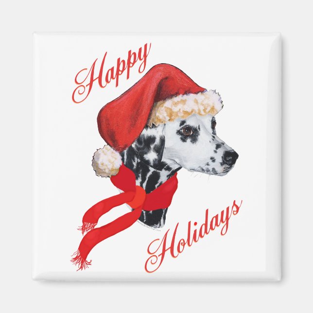 Dalmatian Happy Holidays Magnet (Front)
