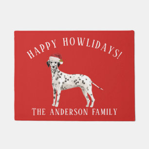 Dalmatian Happy Howlidays Christmas Doormat