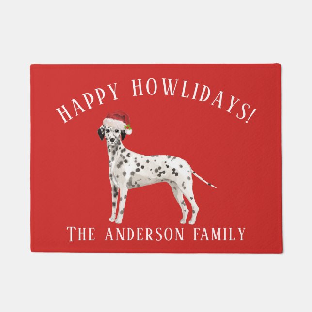 Dalmatian Happy Howlidays Christmas Doormat (Front)