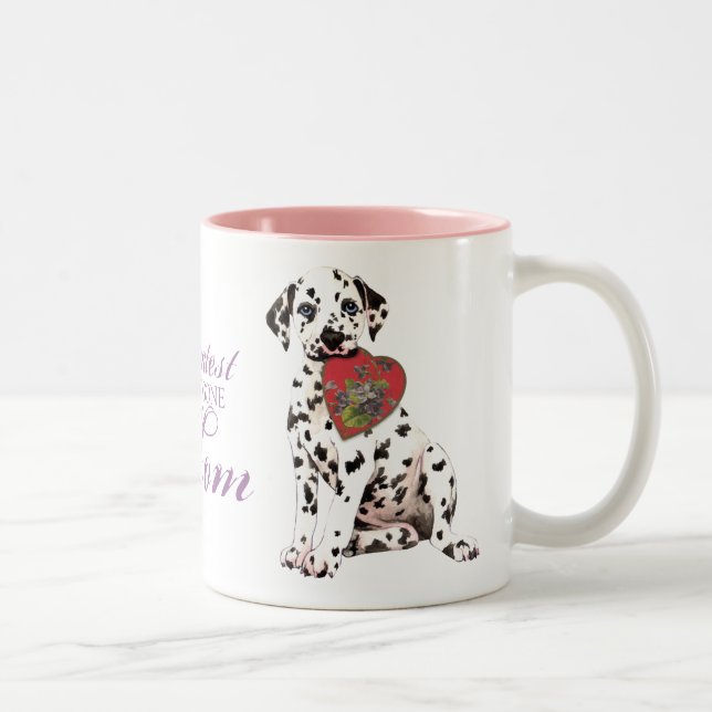 Dalmatian Heart Mom Two-Tone Coffee Mug (Right)