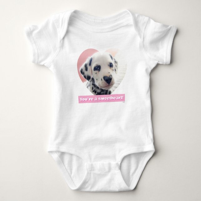 Dalmatian Heart Nose Baby Bodysuit (Front)