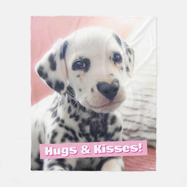 Dalmatian Heart Nose Fleece Blanket (Front)