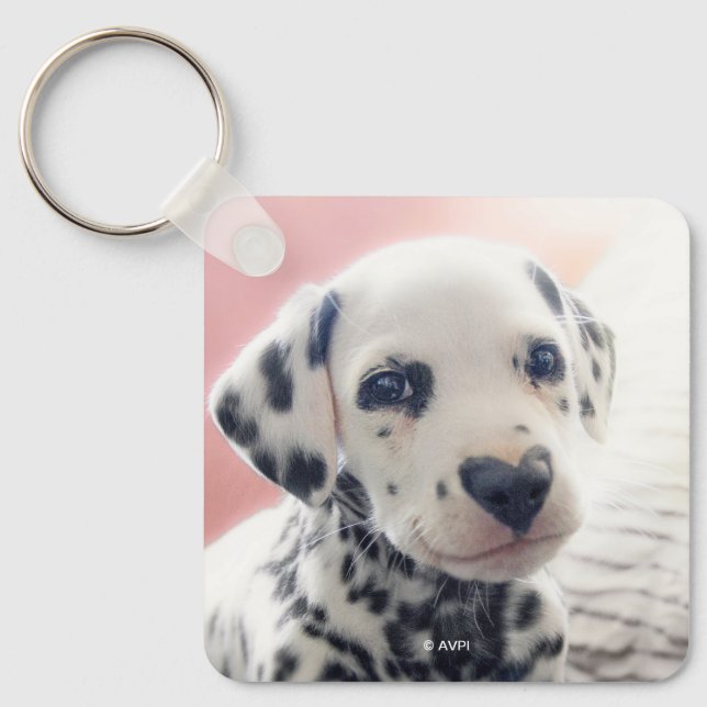 Dalmatian Heart Nose Keychain (Front)