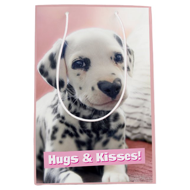 Dalmatian Heart Nose Medium Gift Bag (Front)