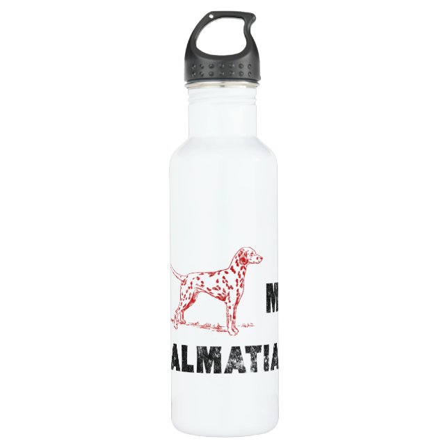 Dalmatian Heart Pet Lover Hydration Water Bottle (Front)