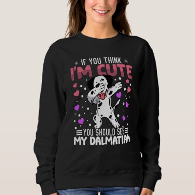 dalmatian Heart Valentine's Day Animal For Womens  Sweatshirt