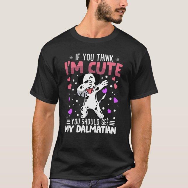 dalmatian Heart Valentine's Day Animal For Womens  T-Shirt (Front)