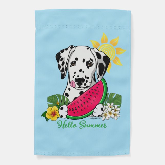 Dalmatian Hello Summer Garden Flag (Front)