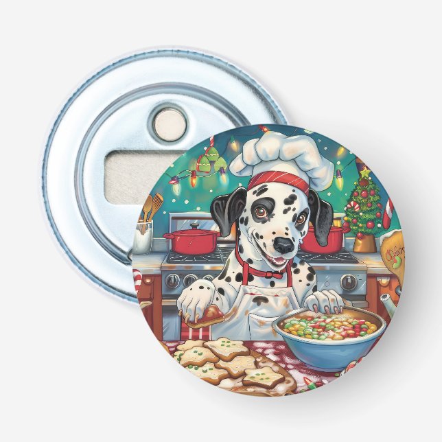Dalmatian Holiday Baking: Festive Christmas Bottle Opener (Front)