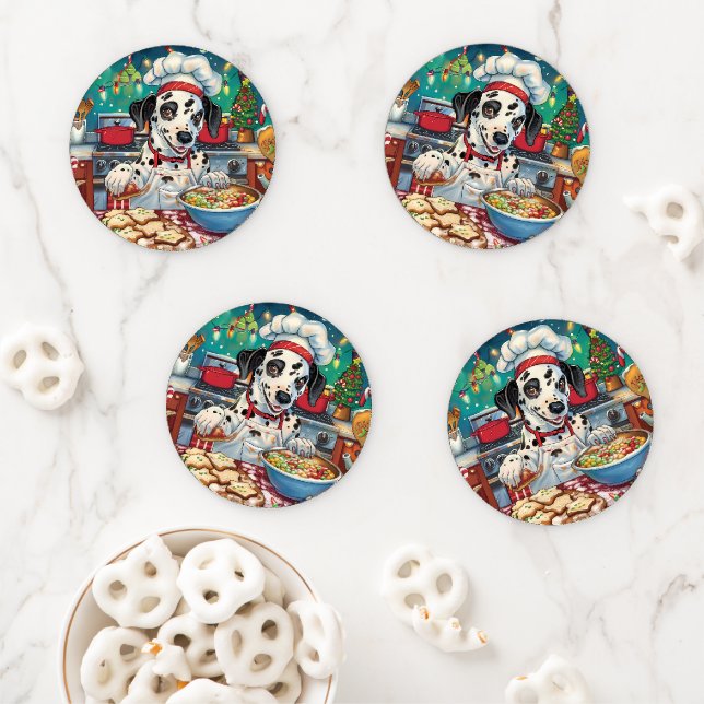 Dalmatian Holiday Baking: Festive Christmas Coaster Set (In Situ)