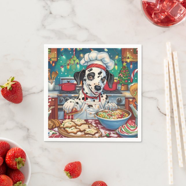 Dalmatian Holiday Baking: Festive Christmas Napkins (Insitu)