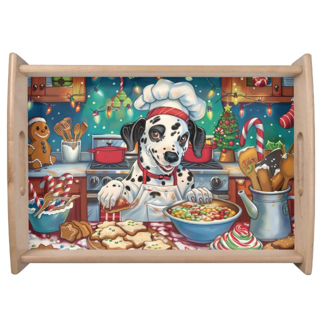 Dalmatian Holiday Baking: Festive Christmas Serving Tray (Front)