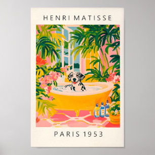 Dalmatian In A Bathtub, Funny Bathroom Wall Art, M Poster