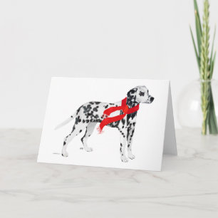 Dalmatian in a Red Scarf Holiday Card