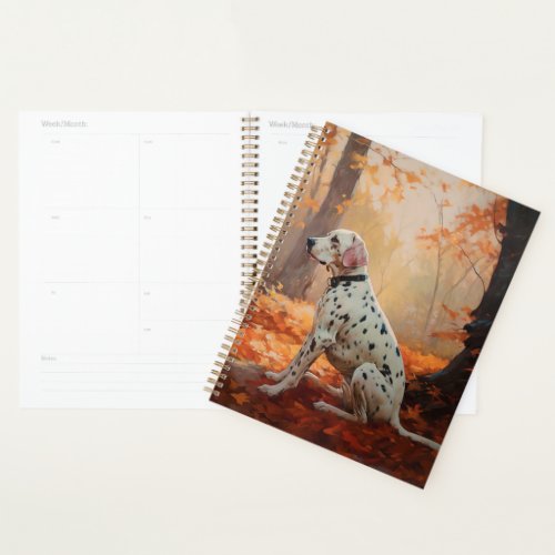 Dalmatian  in Autumn Leaves Fall Inspire  Planner