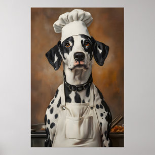 Dalmatian In Chefs Hat Poster, Pet Poster